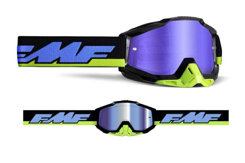 Маска кросс FMF Powerbomb Talladega - Mirror Blue Lens