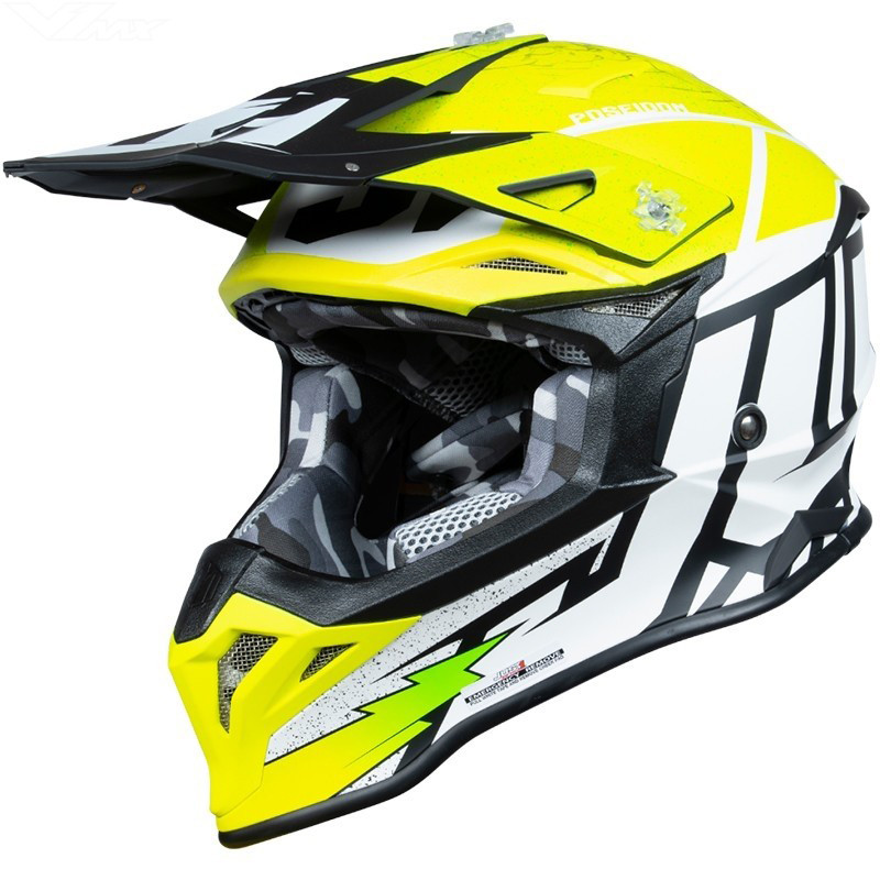 Шлем кроссовый JUST1 J39 POSEIDON (черный/Hi-Vis желтый/белый матовый, M, 1560035-880-3713)