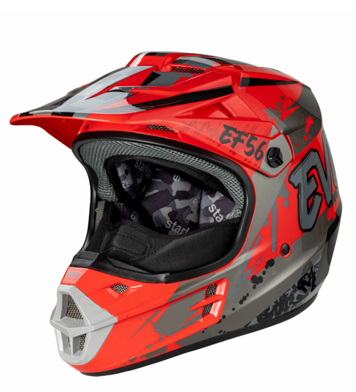 EF56 Шлем Base MX Красный/Серый глянец ABC (L)