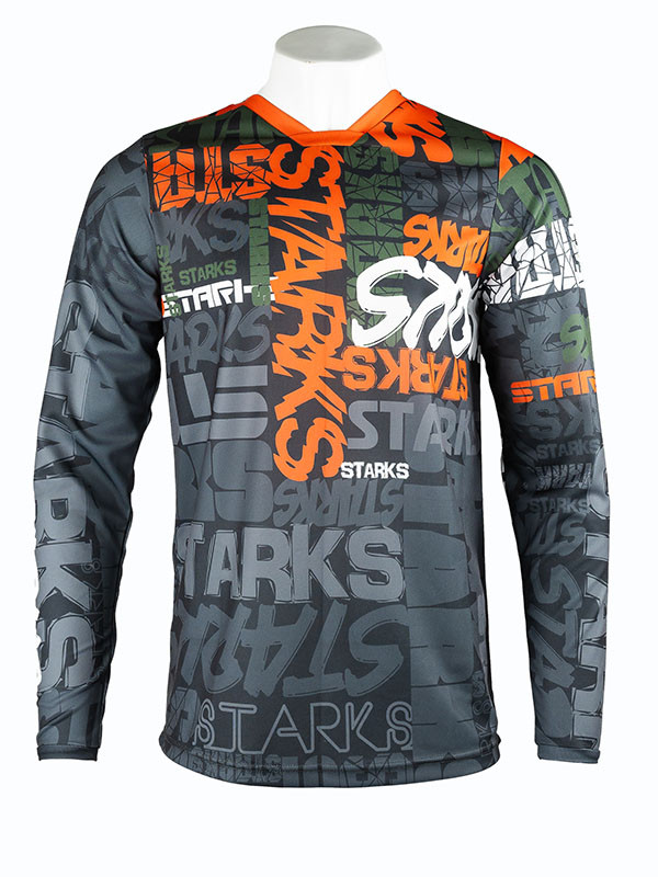 STARKS Джерси Base Cross 2.0 Серый- Оранжевый (XXL)