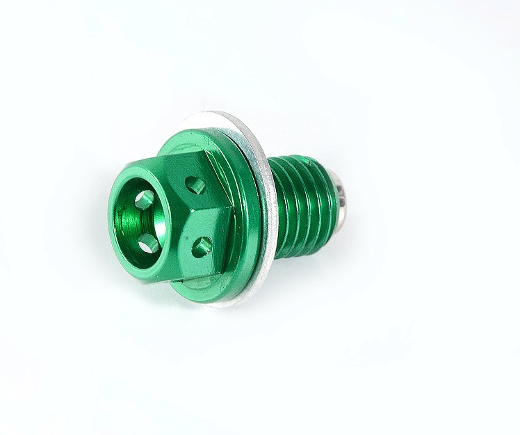 Сливной болт масла CNC с магнитом М12 х1,50 (Sport, Senke) (Зеленый)