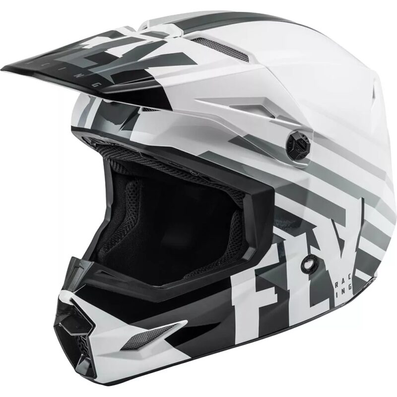 Шлем кроссовый FLY RACING KINETIC Drift (серый/белый, S, 140126-880-5244)