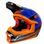 Шлем кроссовый ATAKI SC-18 BLAZE, син/сер/оранж глянц, L
