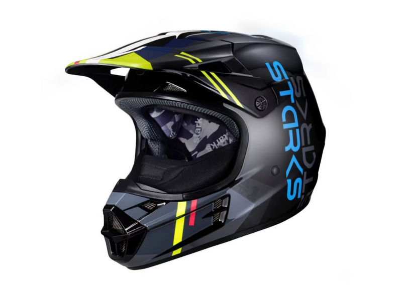 Кроссовый мото шлем Base SH MX1 черный-салатовый (XS)