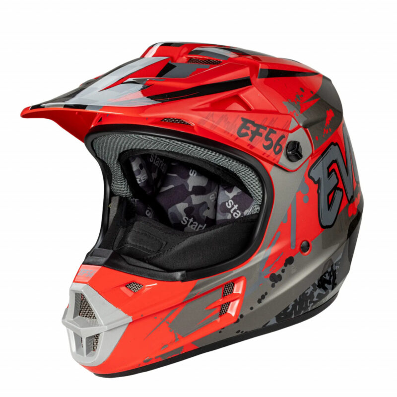EF56 Шлем Base MX Красный-Серый глянец ABC (M)