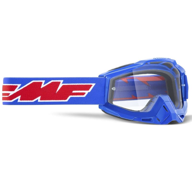 Маска кросс FMF Powerbomb Rocket Вlue - прозрачная линза