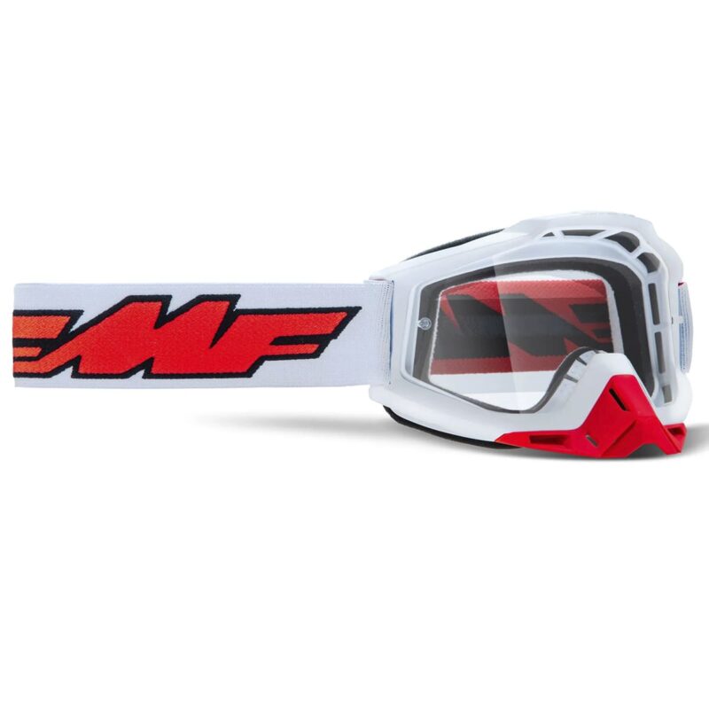 Маска кросс FMF Powerbomb Rocket White - прозрачная линза
