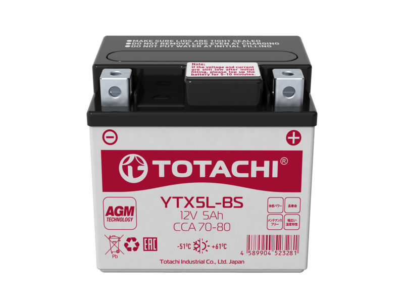 АКБ TOTACHI MOTO YTX5L-BS 5 а/ч L AGM