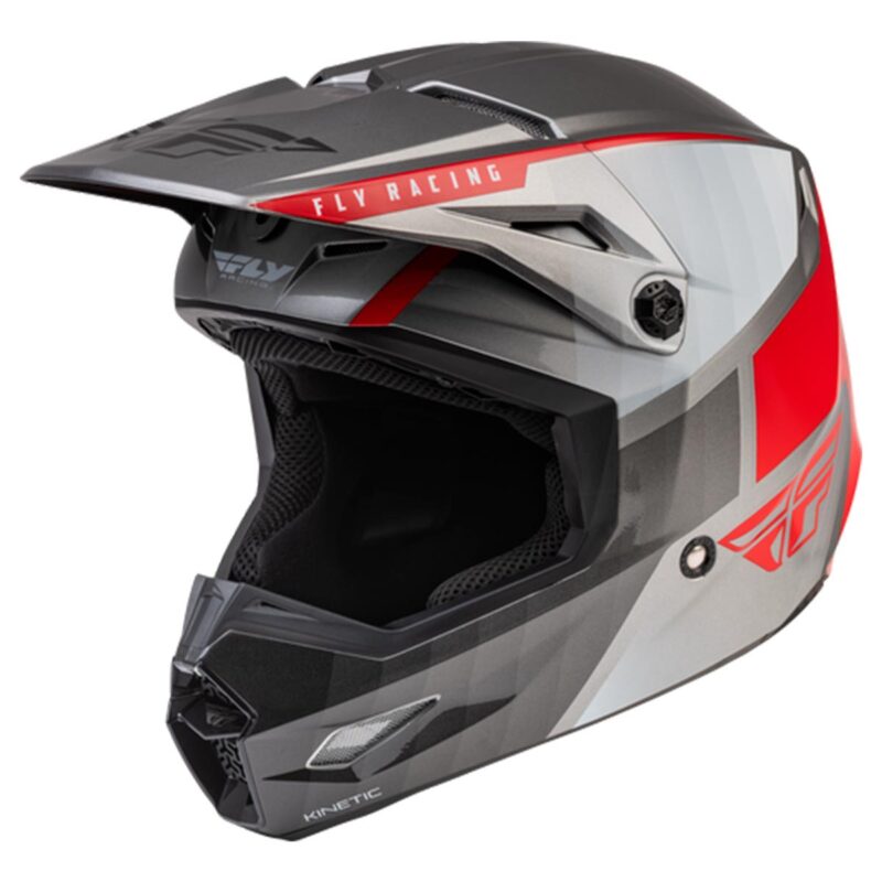 Шлем кроссовый FLY RACING KINETIC Drift (серый/красный, L, 140126-880-7096)