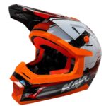 Шлем кроссовый ATAKI SC-18 KAYO, бел/сер/красн глянц, M