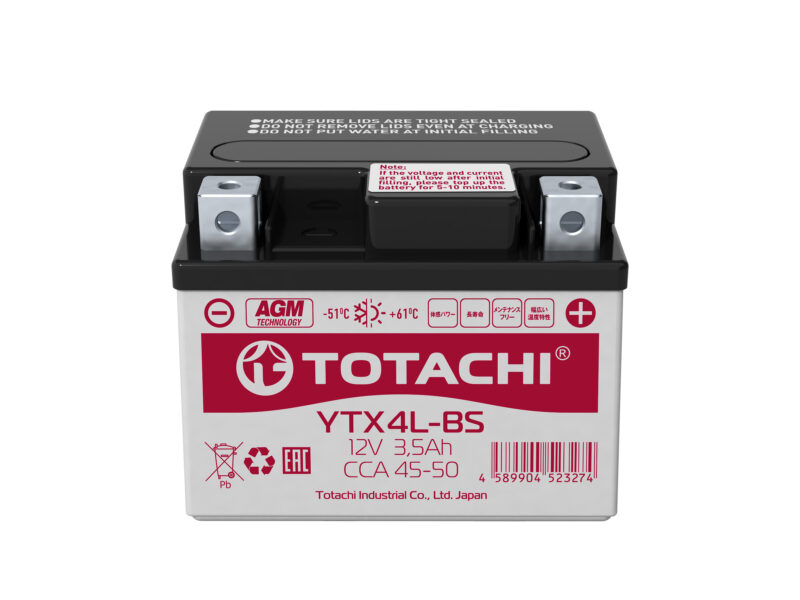 АКБ TOTACHI CMF 3,5 а/ч YTX4L-BS L AGM