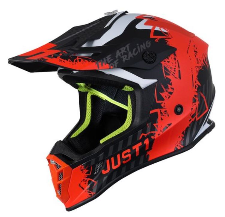 Шлем кроссовый JUST1 J38 Mask (Hi-Vis оранжевый/серый/черный матовый, L, 020035-941-3622)