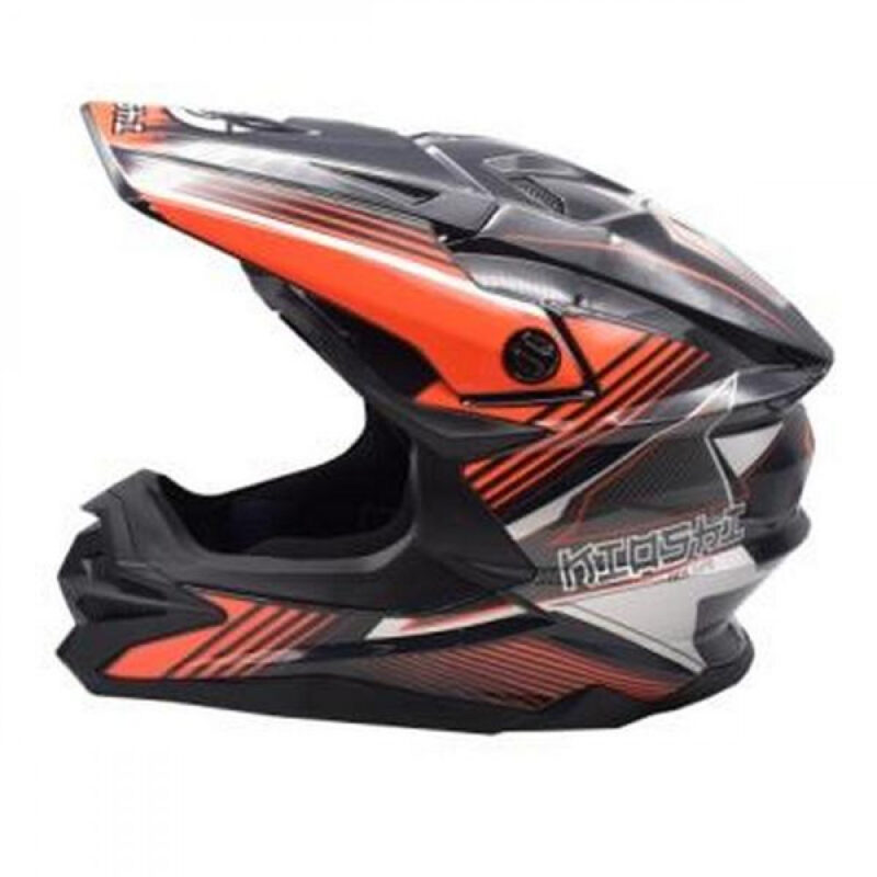 Шлем KIOSHI Holeshot 801 кроссовый (Серый/ оранжевый, М, 304171-26)