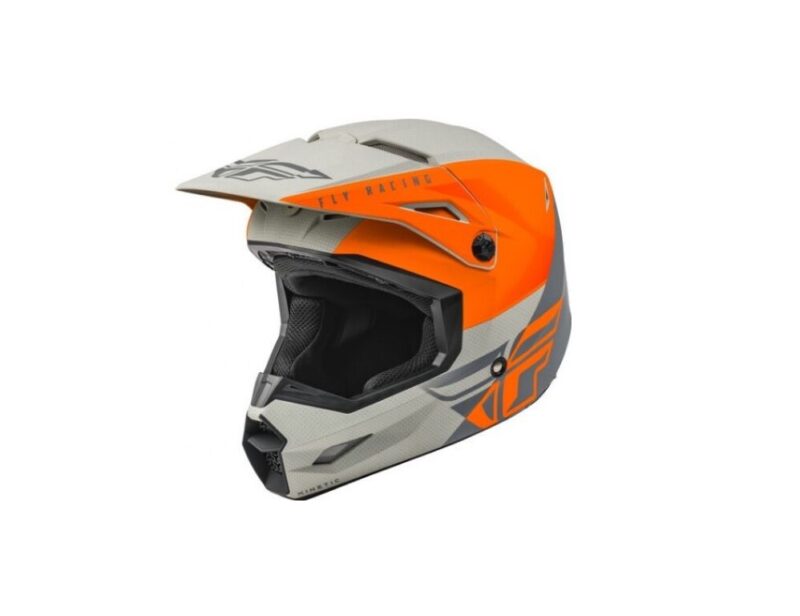 Шлем кроссовый FLY RACING KINETIC Straight Edge (оранжевый/серый матовый, S, 140126-880-2221)