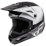 Шлем кроссовый FLY RACING KINETIC Straight Edge (черный/белый, L, 140126-880-5705)