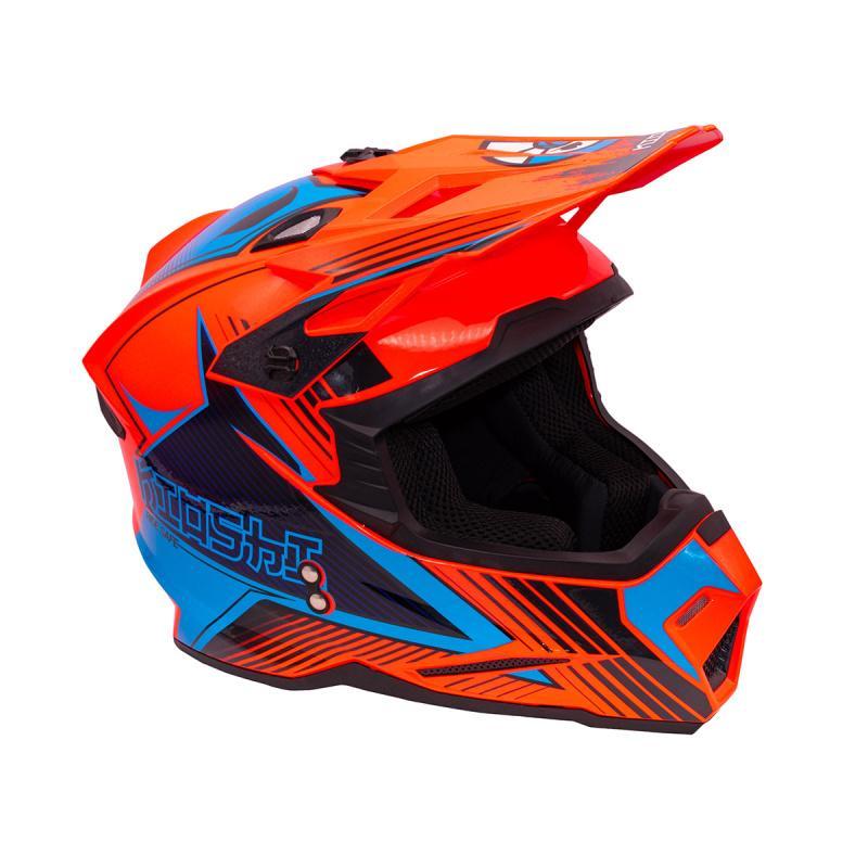 Шлем KIOSHI Holeshot 801 кроссовый (Оранжевый/ синий, М, 304171-10)